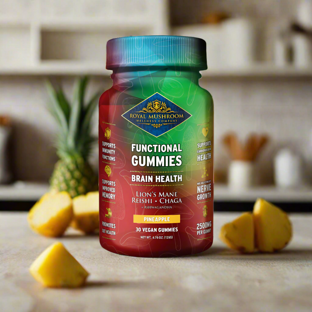 brain health mushroom mix gummies pineapple flavor 30 ct