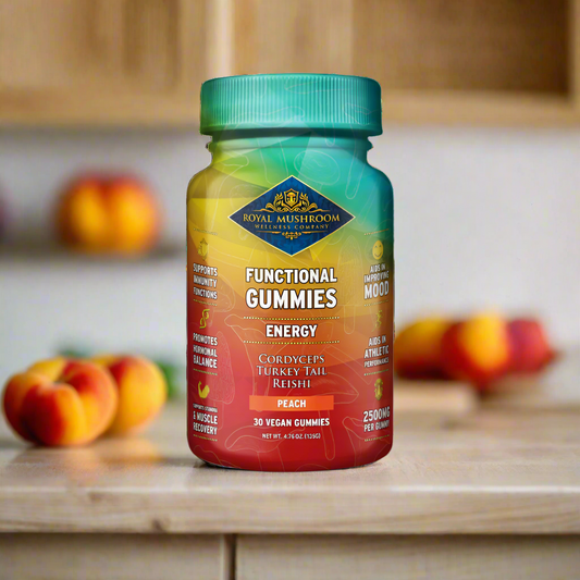 Energy Mushroom Mix Gummies Peach Flavor 30 ct